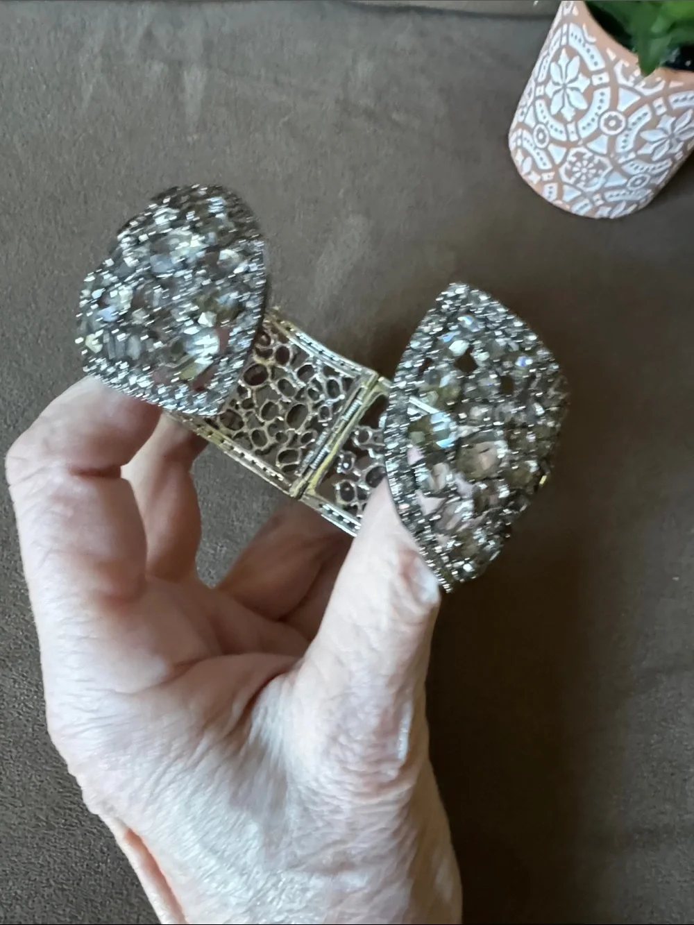 Crystal Vintage Sterling Silver Weiss Cuff Bracelet